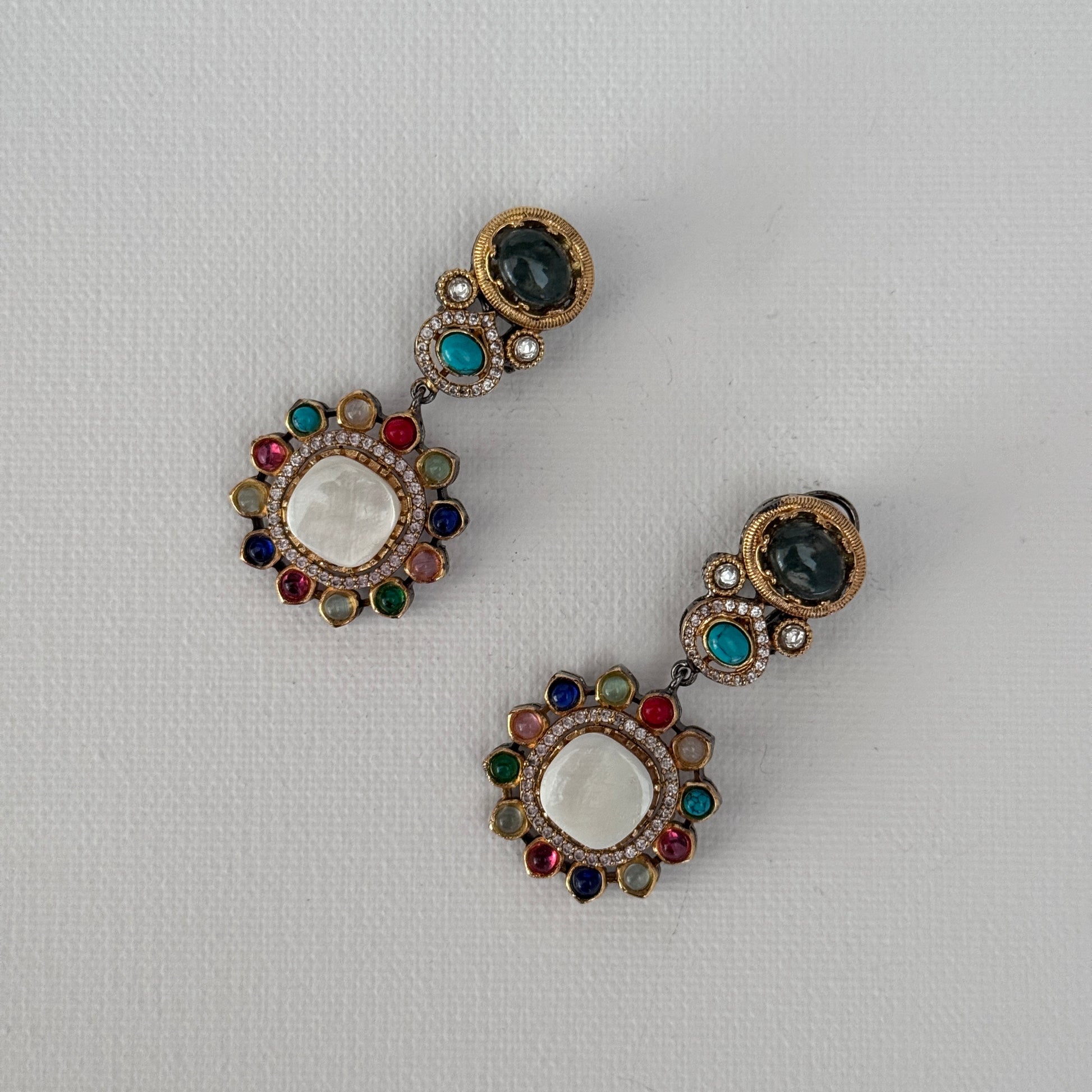 The Amira Mosaic Set - detailed view of gemstone mosaic pattern