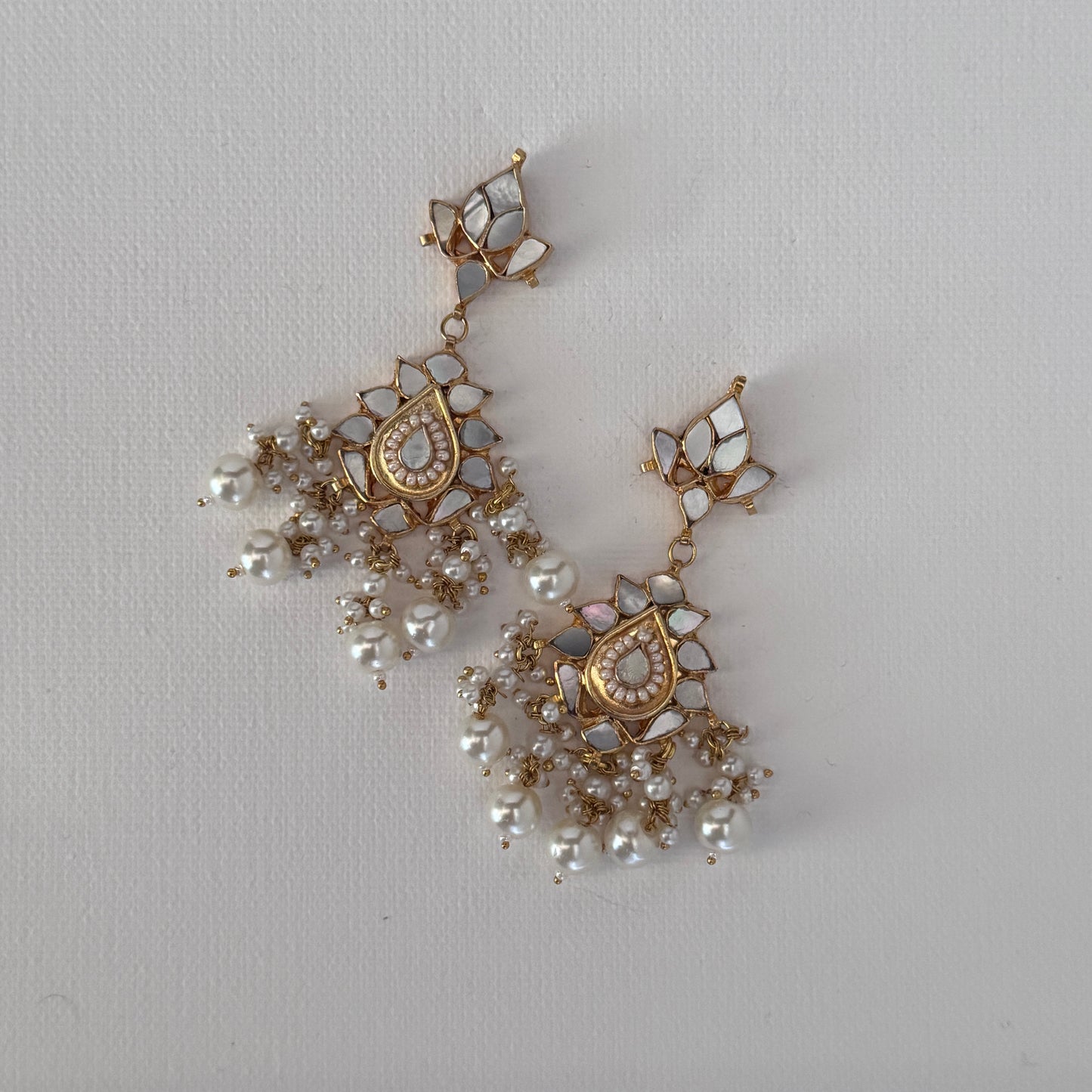 The Kiara Pearl Dynasty Set - close-up of lustrous pearls and gold accents